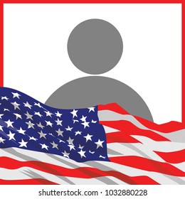 American Flag Waving Vector Illustration