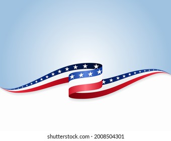 American flag wavy abstract background. Vector illustration.