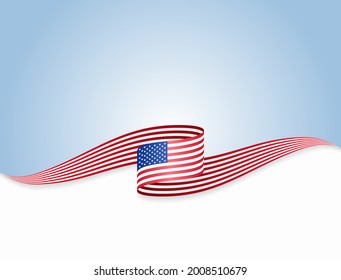 American flag wavy abstract background. Vector illustration.