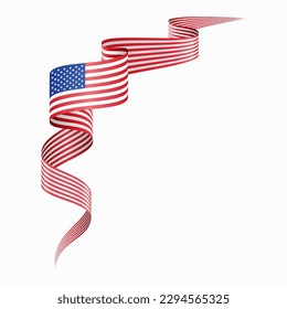 American flag wavy abstract background. Vector illustration.
