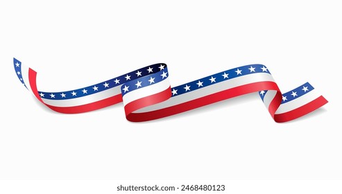 American flag wavy abstract background. Vector illustration.