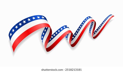 American flag wavy abstract background. Vector illustration.