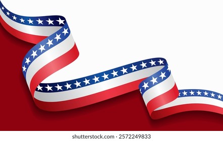 American flag wavy abstract background. Vector illustration.