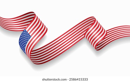 American flag wavy abstract background. Vector illustration.