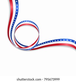 American flag wavy abstract background. Vector illustration.