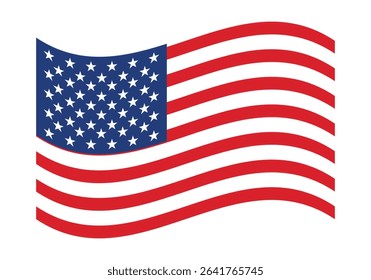 American flag. Wavy flag of USA.