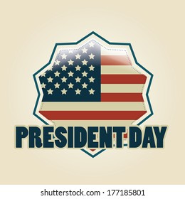 the american flag within a geometry figure with some text for president's day