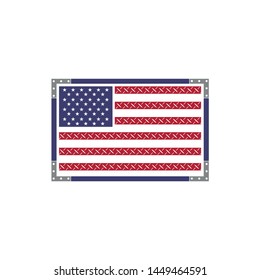 American flag with wood and silver looks