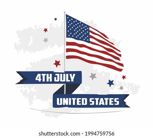 american flag with the words 4th of july united states