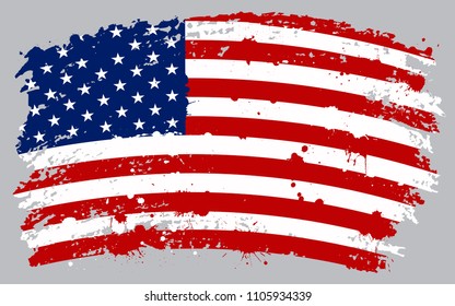 American Flaggrunge Dirty Usa Flag Stock Vector (Royalty Free) 1105934339