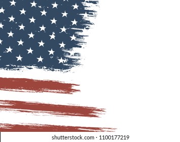 American flag.Grunge flag of USA.Vector illustration.