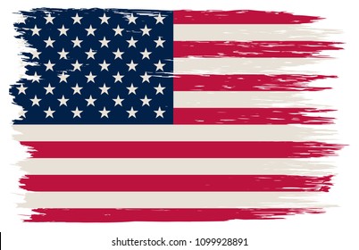 American flag.Grunge USA flag.Vector illustration.