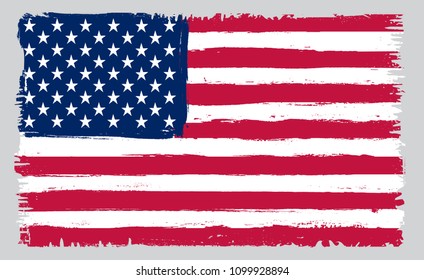 American flag.Grunge USA flag.Vector illustration.