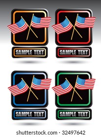 american flags on nameplates