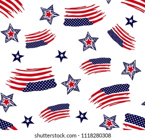 American Flags pattern with stars for textile print