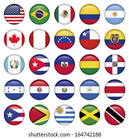 American Flags Round Icons