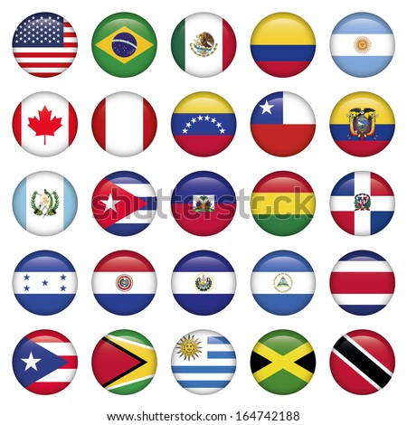 American Flags Round Icons