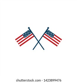 American Flags. Flags of USA. Vector illustration. - Vector
