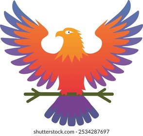 Ilustración vectorial de águila calva con temática de bandera estadounidense, arte patriótico colorido, perfecto para celebraciones nacionales. Águila El símbolo nacional de los EE.UU., con bandera americana Color. Bandera americana pintada bola