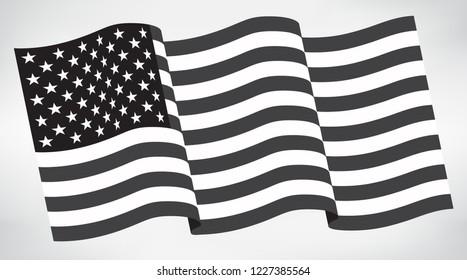 American flag.Vector wavy USA flag.
