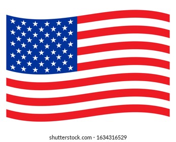 American flowing flag icon banner design template