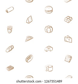 American food, Bakery products and Cheeses set. Background for printing, design, web. Usable as icons. Seamless. Color.