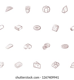 American food, Bakery products and Cheeses set. Background for printing, design, web. Usable as icons. Seamless. Color.