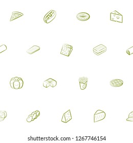 American food, Bakery products and Cheeses set. Background for printing, design, web. Usable as icons. Seamless. Color.