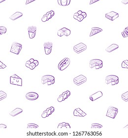 American food, Bakery products and Cheeses set. Background for printing, design, web. Usable as icons. Seamless. Color.