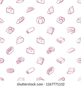 American food, Bakery products and Cheeses set. Background for printing, design, web. Usable as icons. Seamless. Color.