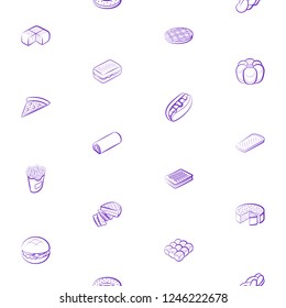 American food and Bakery products set. Background for printing, design, web. Usable as icons. Seamless. Color.