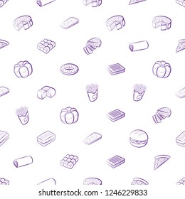 American food and Bakery products set. Background for printing, design, web. Usable as icons. Seamless. Color.