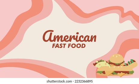 american food banner with papercut design background banner