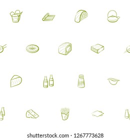 American food, Cheeses, Japanese food and Table setting set. Background for printing, design, web. Usable as icons. Seamless. Color.