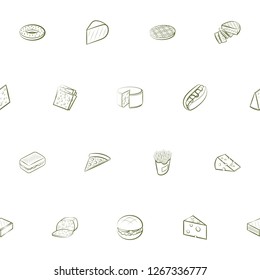 American food and Cheeses set. Background for printing, design, web. Usable as icons. Seamless. Color.
