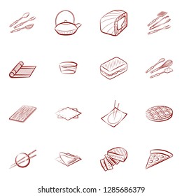 American food, Cutlery, Japanese food and Table setting set. Background for printing, design, web. Usable as icons. Binary color.