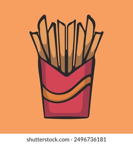 American food French Fries vector