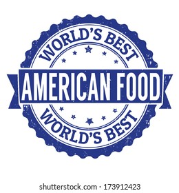 American food grunge rubber stamp on white, vector illustration