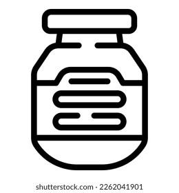 American food icon outline vector. Peanut butter. Nut jar