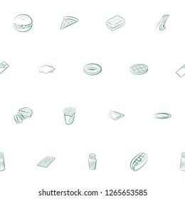 American food and Table setting set. Background for printing, design, web. Usable as icons. Seamless. Color.