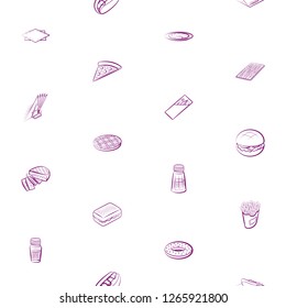 American food and Table setting set. Background for printing, design, web. Usable as icons. Seamless. Color.