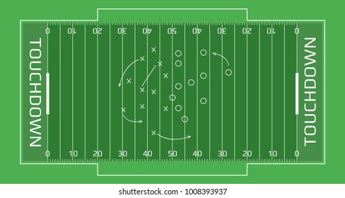
American footbal field vector sport illustration
