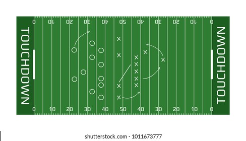 American footbal field vector sport illustration