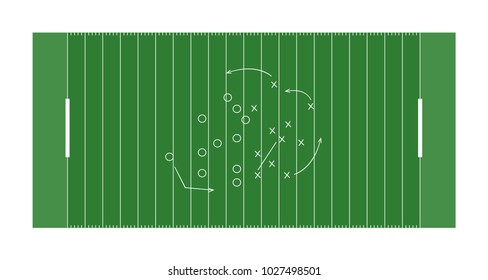 American footbal field vector sport illustration