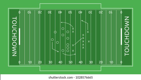 American footbal field vector sport illustration