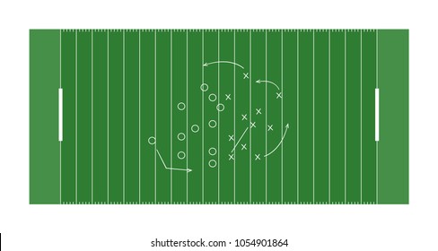 American footbal field vector sport illustration