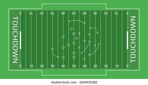 American footbal field vector sport illustration
