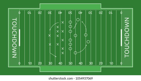 American Footbal Field Vector Sport Illustration Stock Vector (Royalty ...