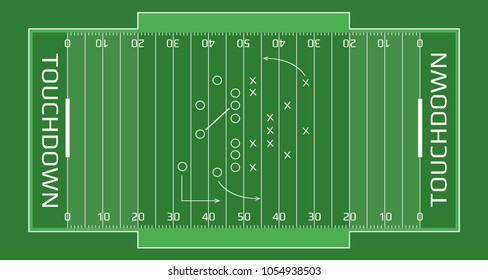 American footbal field vector sport illustration