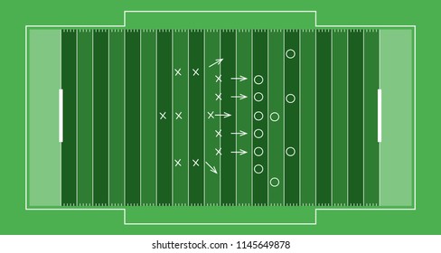 American footbal field vector sport illustration